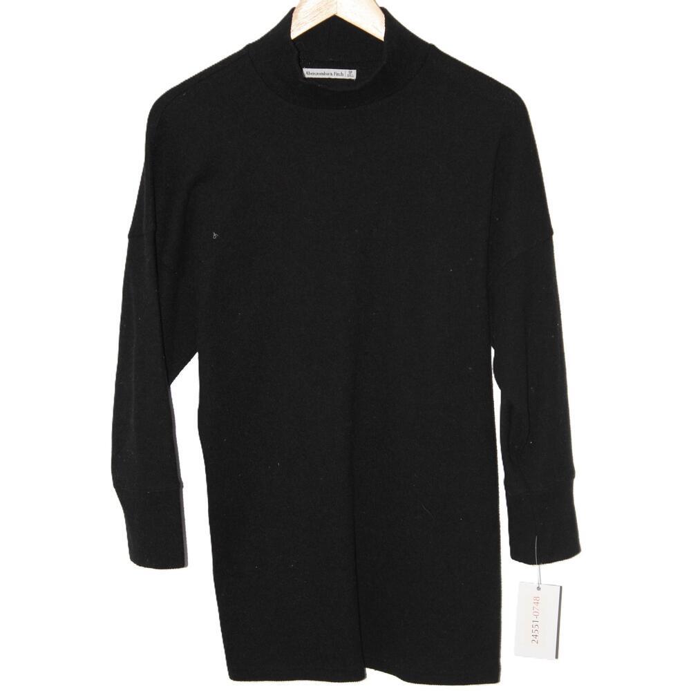 Womens Abercrombie & Fitch Black Long Sleeve Sweater Dress Size Small Petite